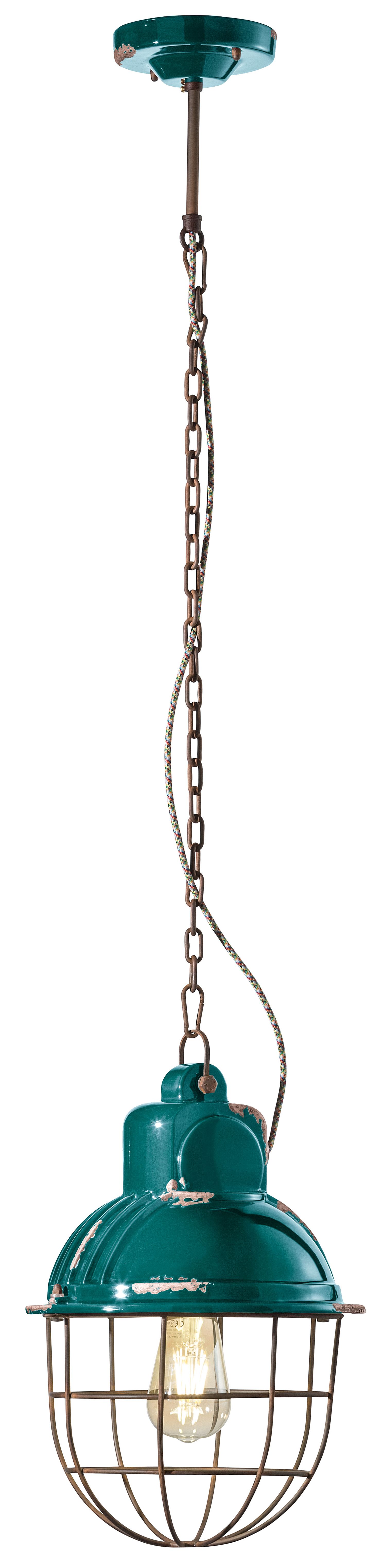 Pendelleuchte Metall Keramik E27 Ø 26 cm rund ELENA