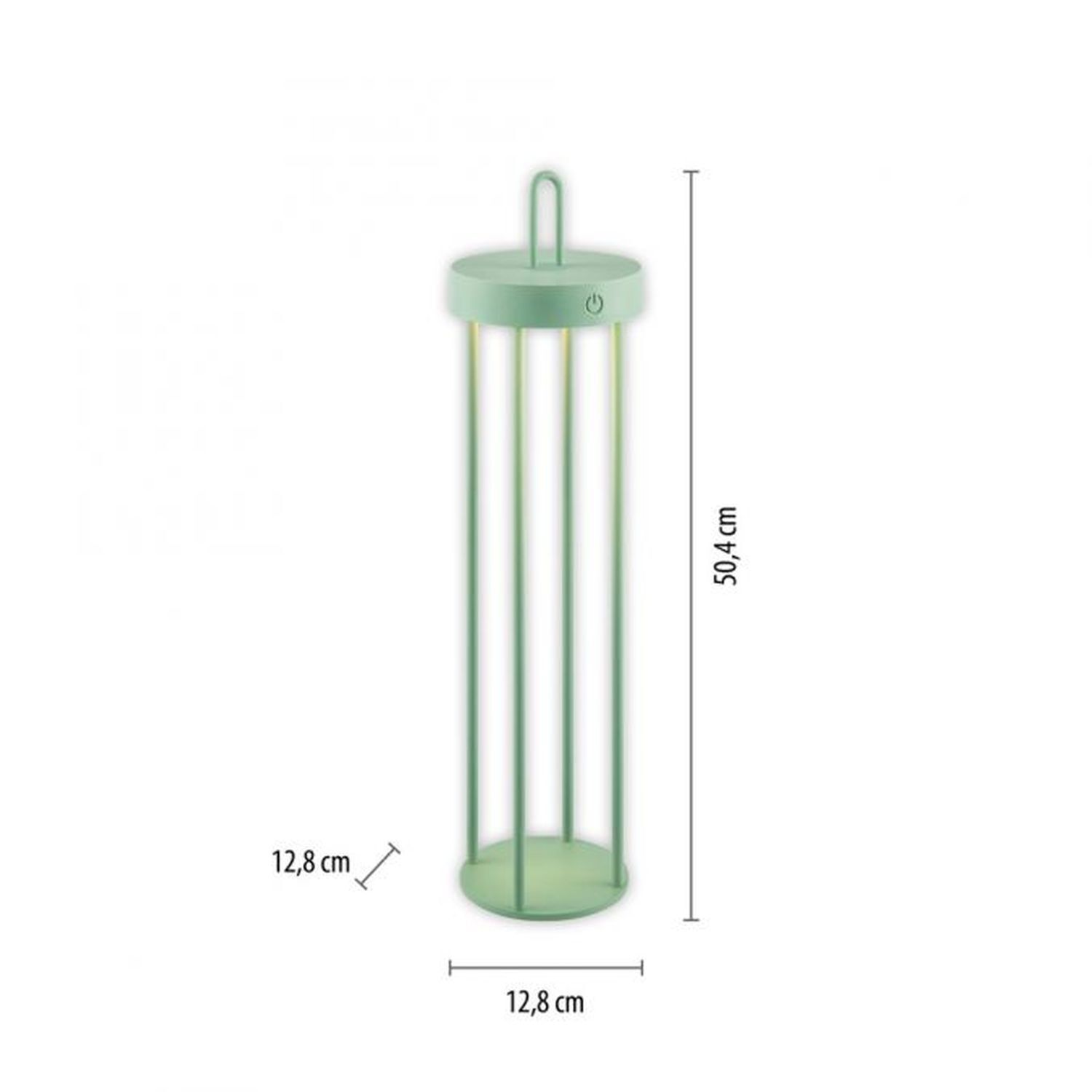 LED Akku Tischlampe Metall dimmbar IP44 2700 K Grün
