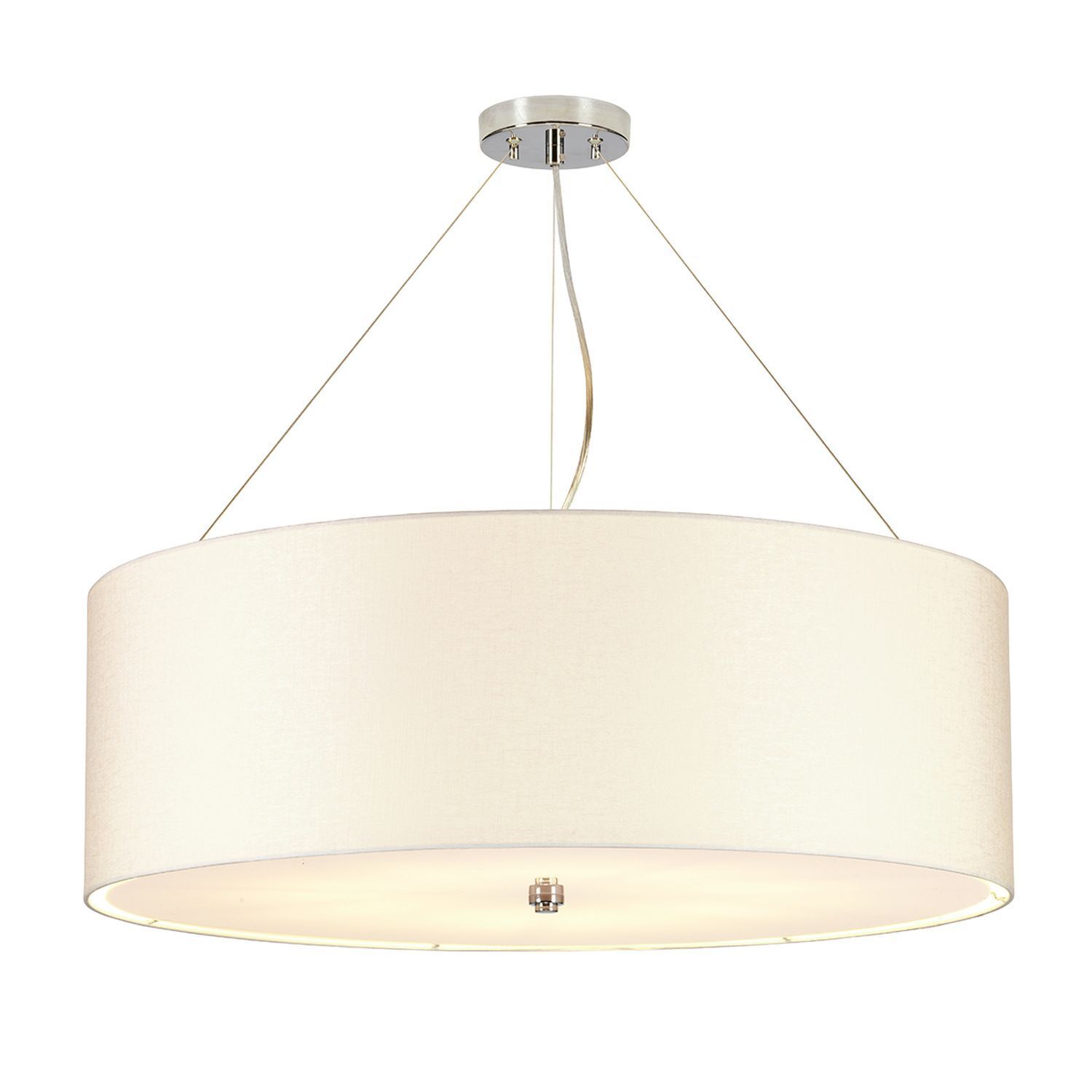 Hängelampe Stoff Ø76cm in Creme Chrom blendarm