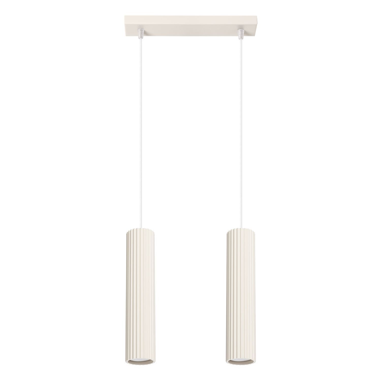 Hängelampe 2-flammig GU10 B: 30 cm schmal in Creme Modern