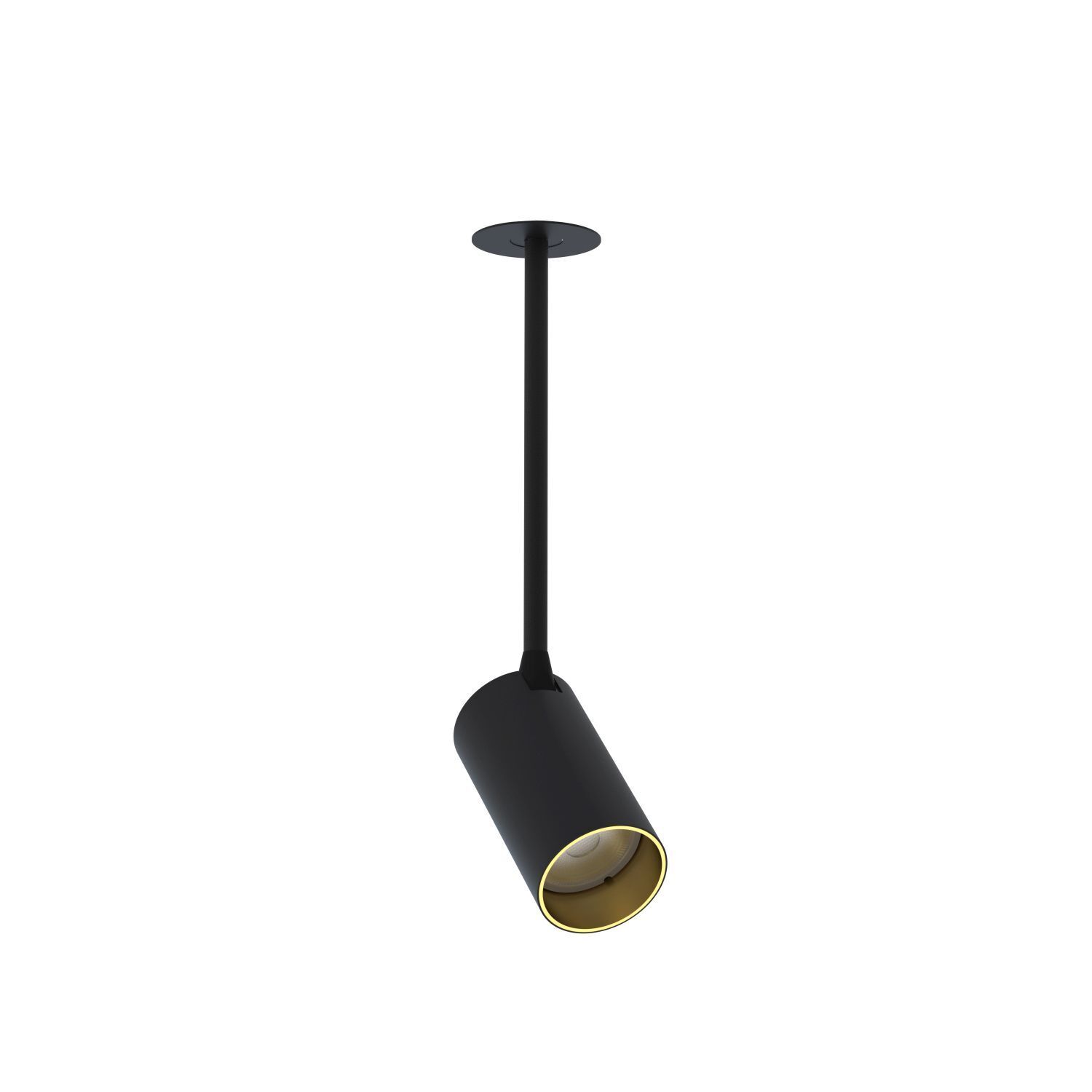 Deckenspot Einbau GU10 in Schwarz Gold verstellbar H: 23-39 cm