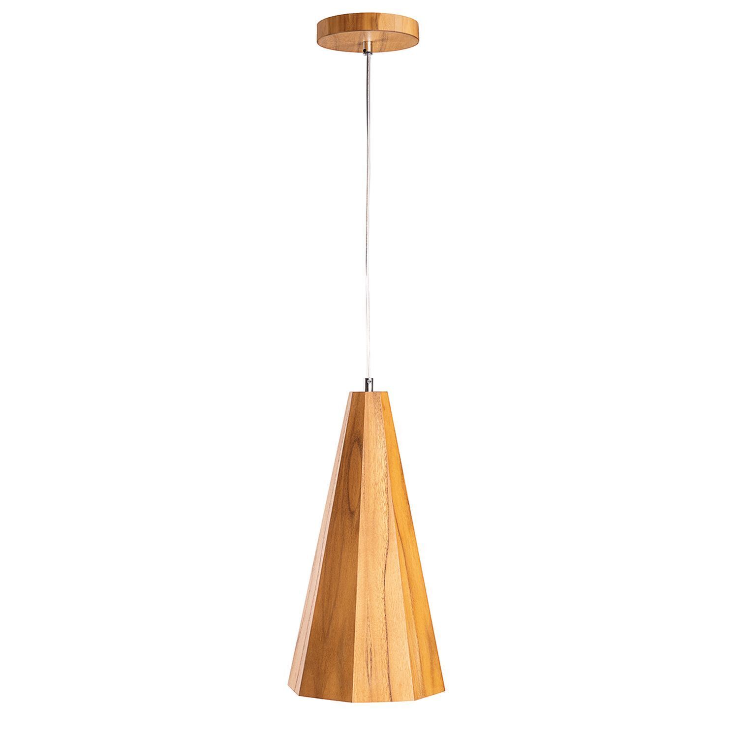 Hängelampe Holz Furnier Teak B: 20 cm E27 Modern