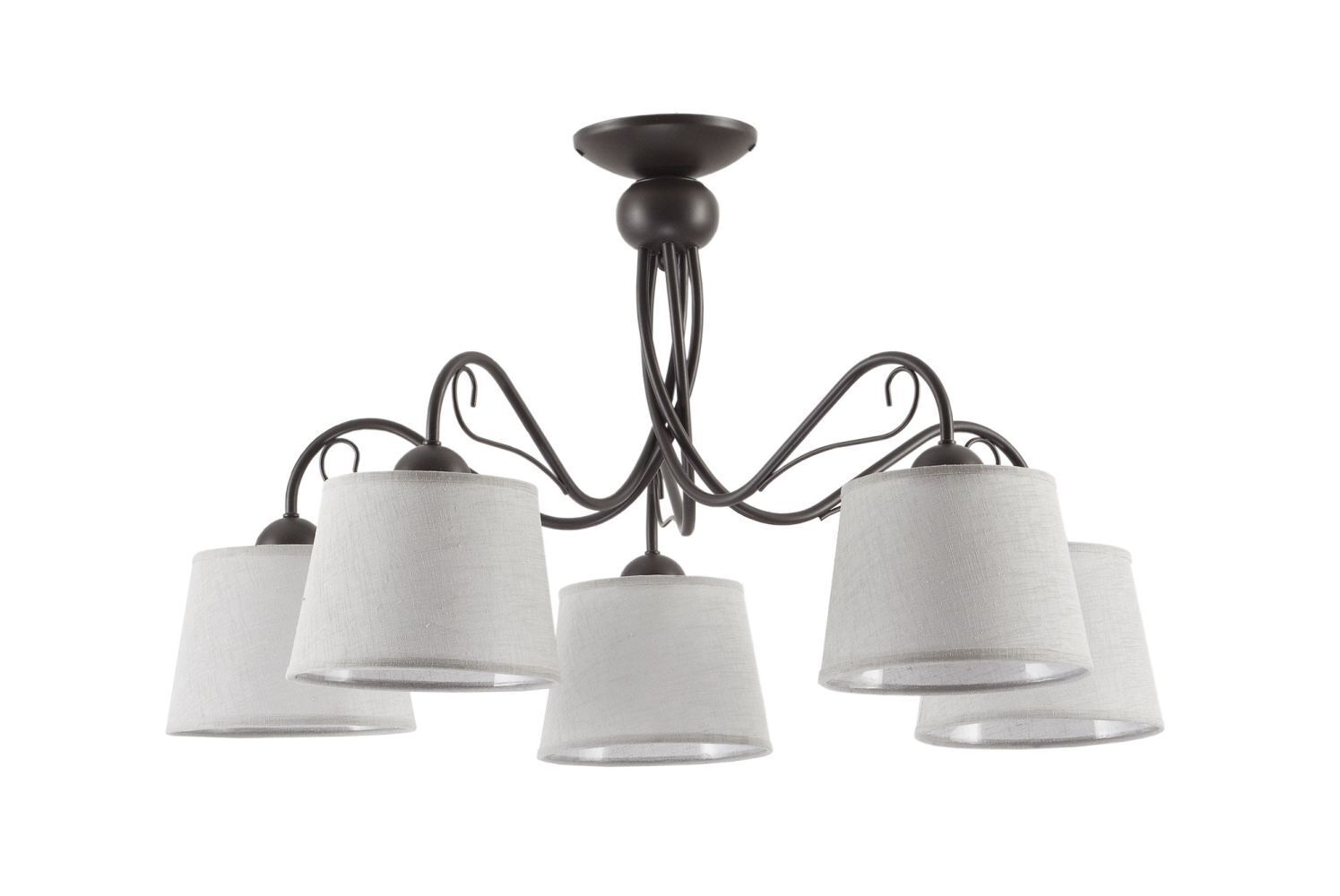 Deckenleuchte LOCOLA Ø80cm 5xE27 Braun Grau Lampe