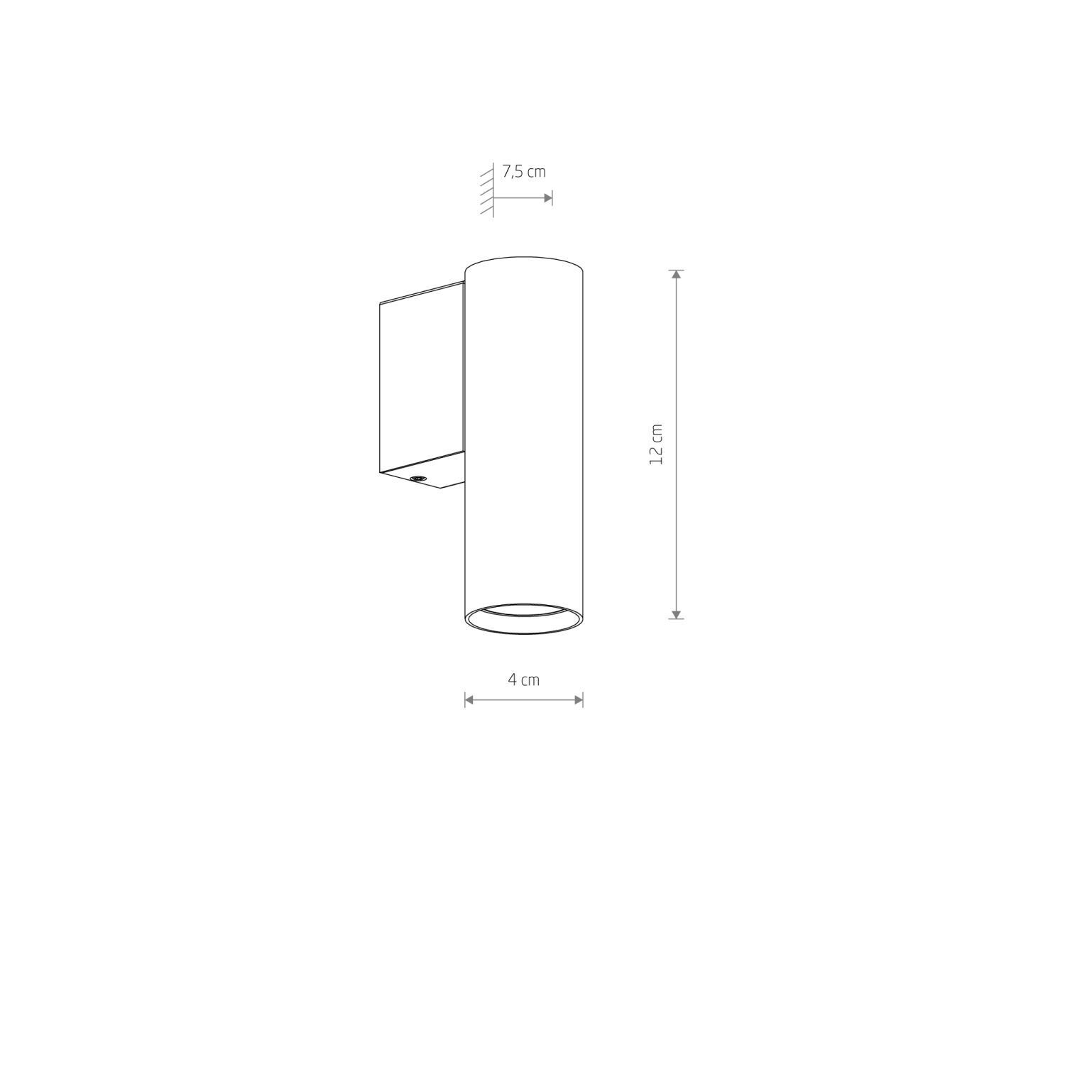Wandlampe Downlight innen Schwarz GU10 R35 Metall Modern H: 12 cm