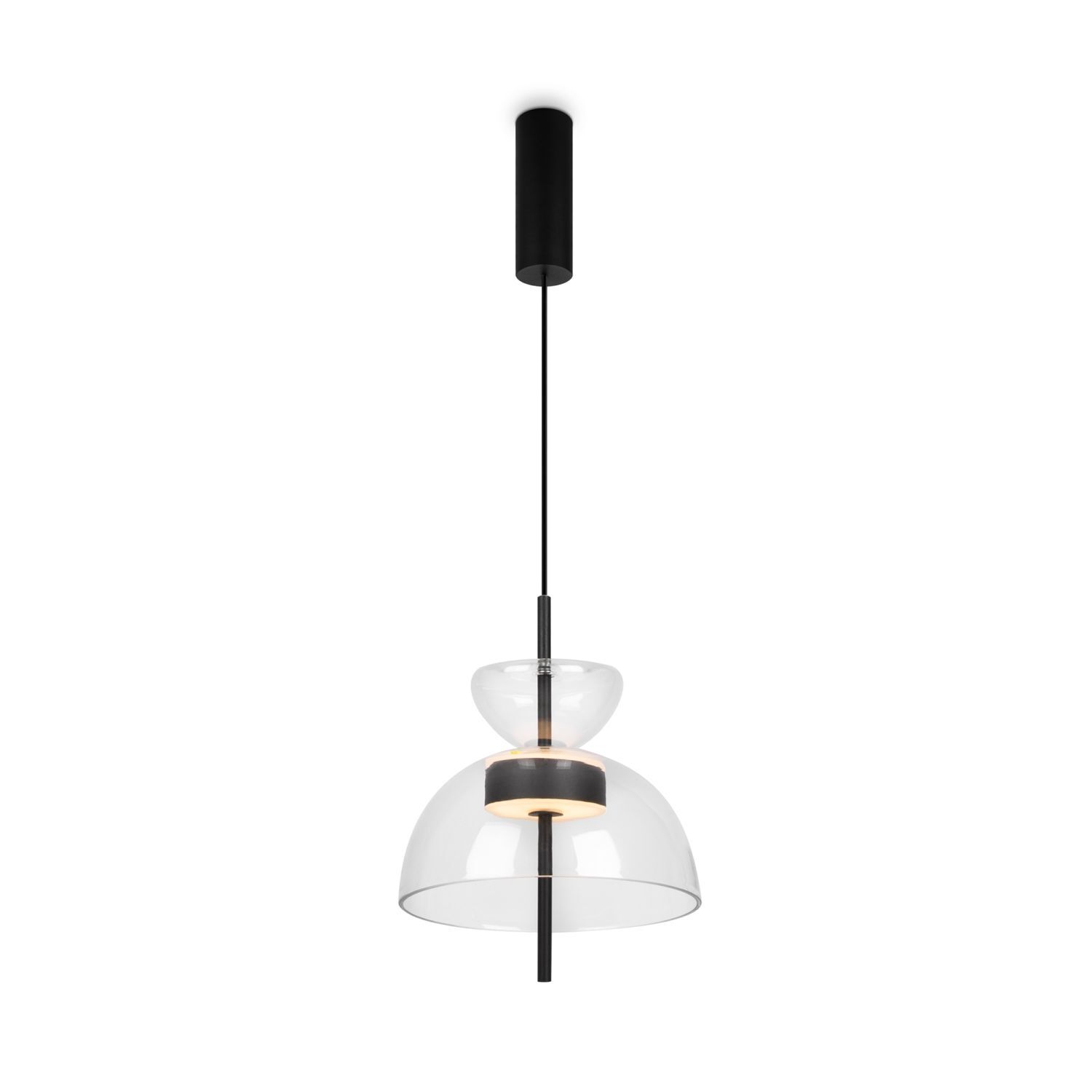 LED Hängeleuchte Glas Metall warmweißes Licht 3000 K