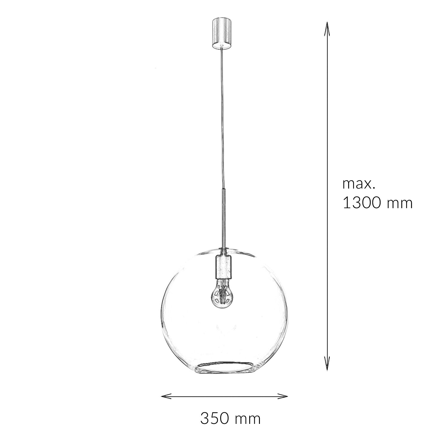 Verstellbare Pendelleuchte Glas Ø 35 cm E27 DARON