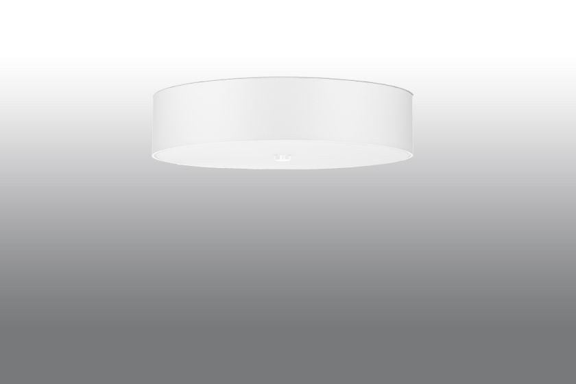 Deckenlampe Weiß Stoff Glas Ø 50 cm rund blendarm 5x E27