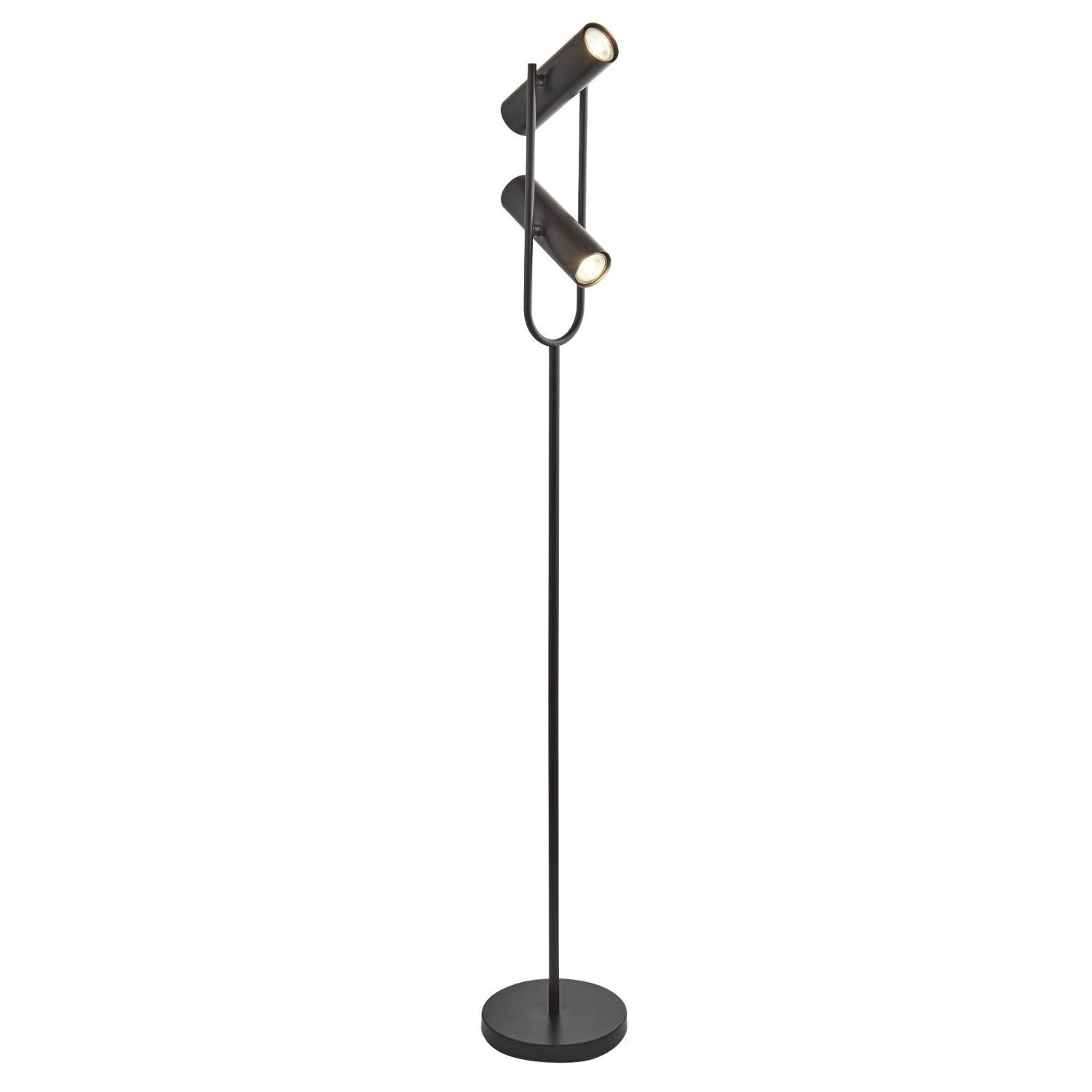 Stehleuchte 2-flammig Schwarz GU10 150 cm Metall verstellbar