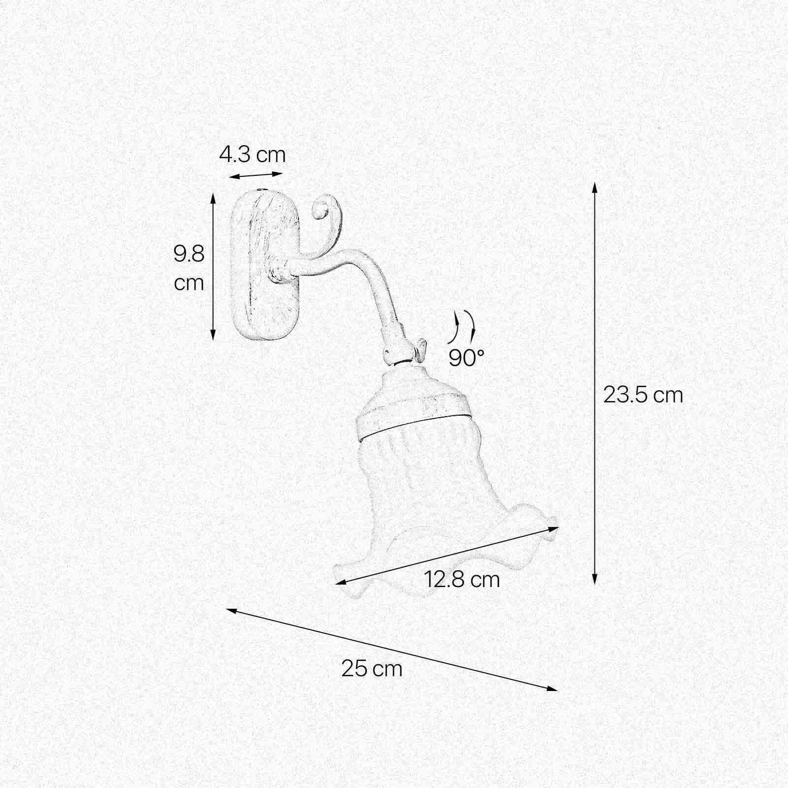 Wandlampe verstellbar E14 in Bronze Antik Weiß Messing Glas