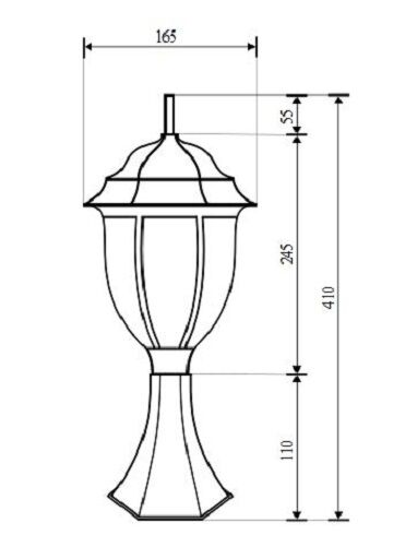 Sockelleuchte Garten 41,5 cm Rustikal IP43 regenfest