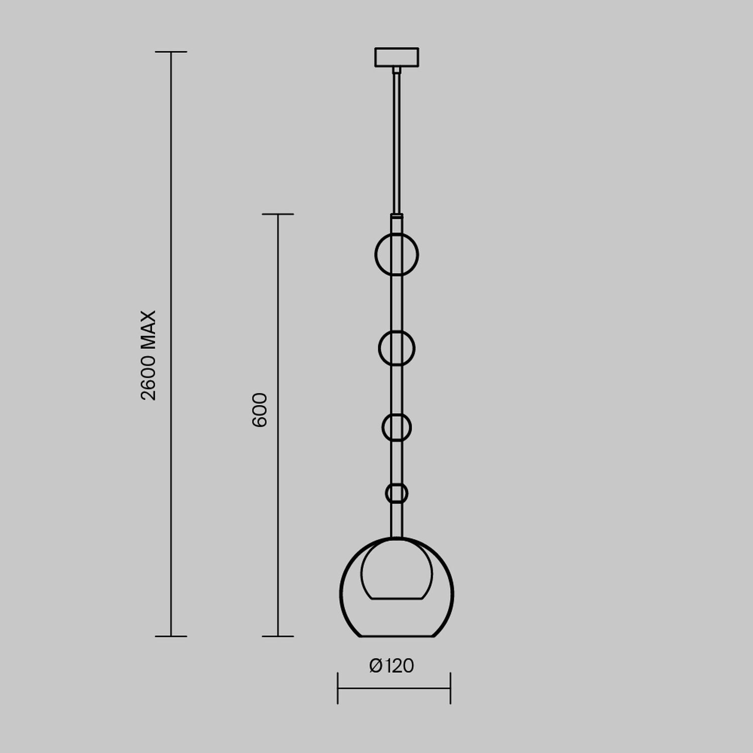 Hängeleuchte Metall Rauchglas D: 16 cm rund GU10 Modern