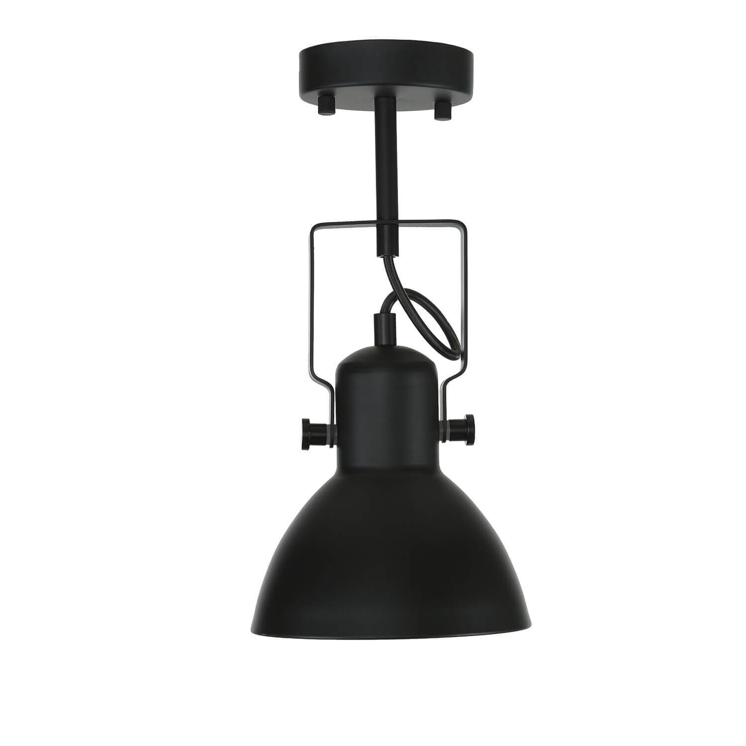 Spot Lampe Schwarz Metall rund Retro DALLAS