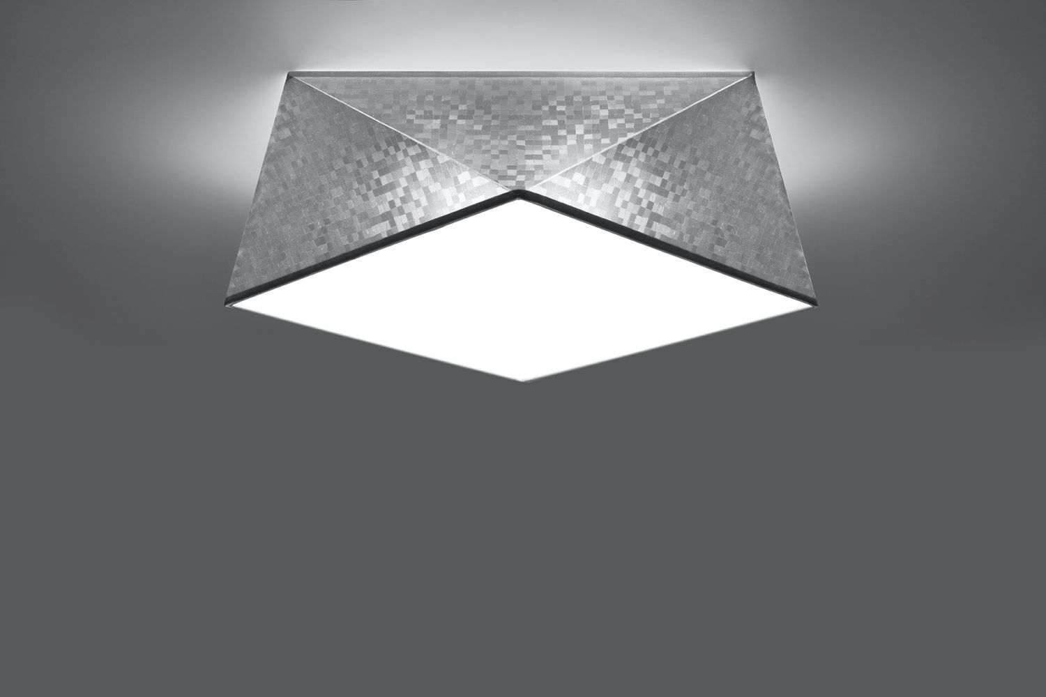 Geometrische Deckenlampe Grau gemustert B:40cm 2x E27