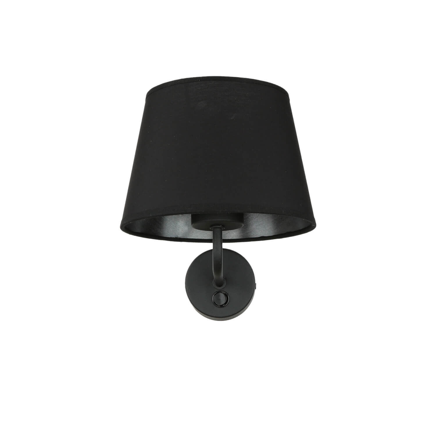 Wandlampe mit Schalter Schwarz Stoffschirm MAJA