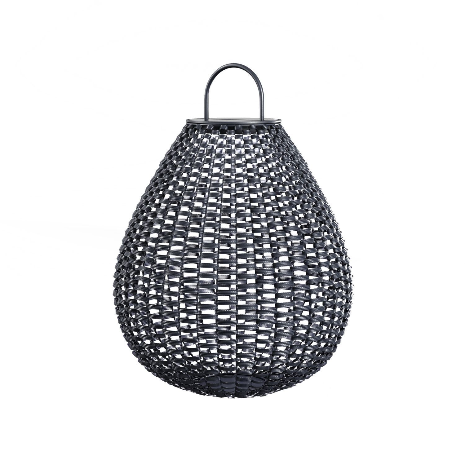 Solar Tischleuchte außen LED Rattan rund D: 36 cm 45 cm