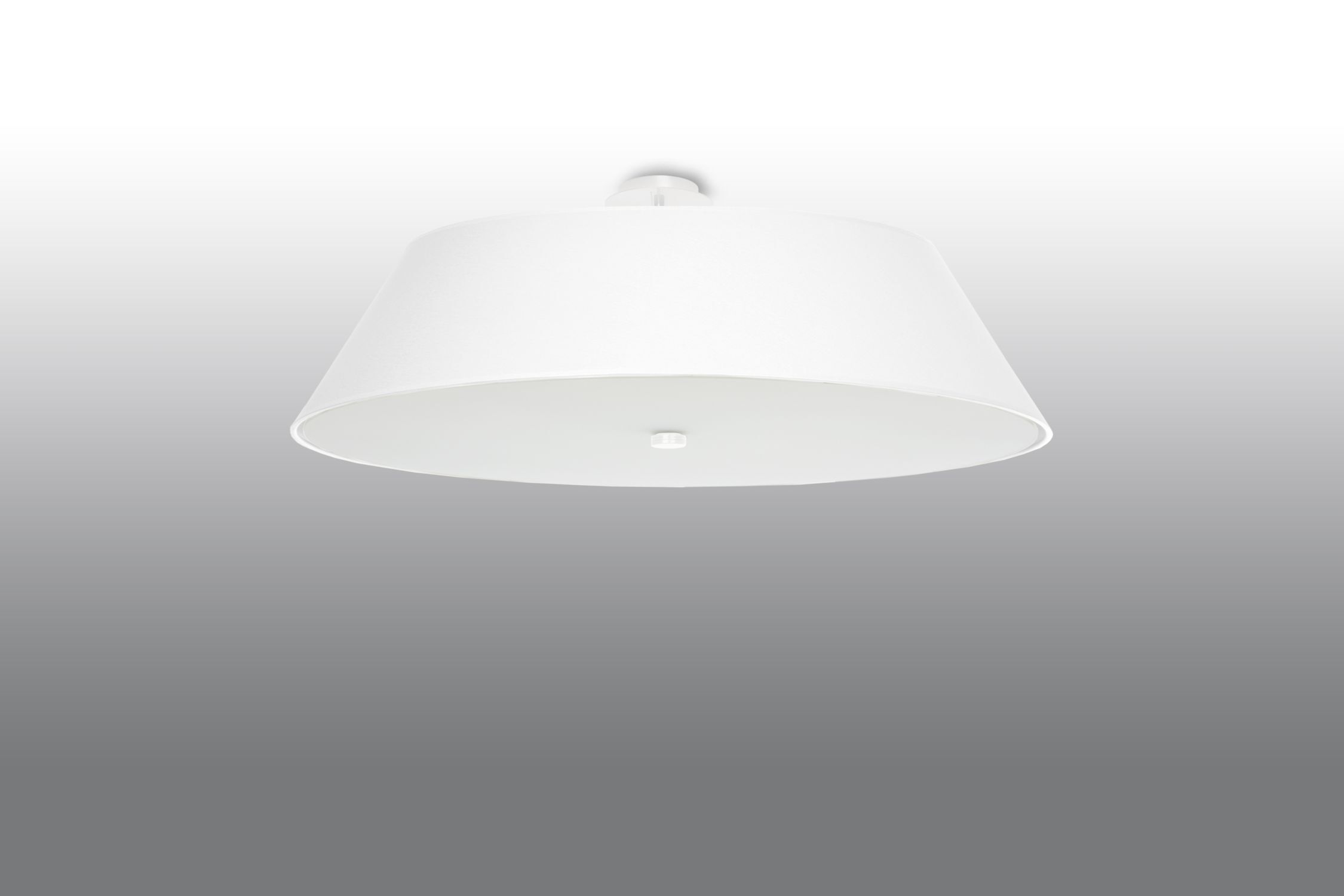 Deckenleuchte Weiß Stoff Glas rund Ø 70 cm blendarm