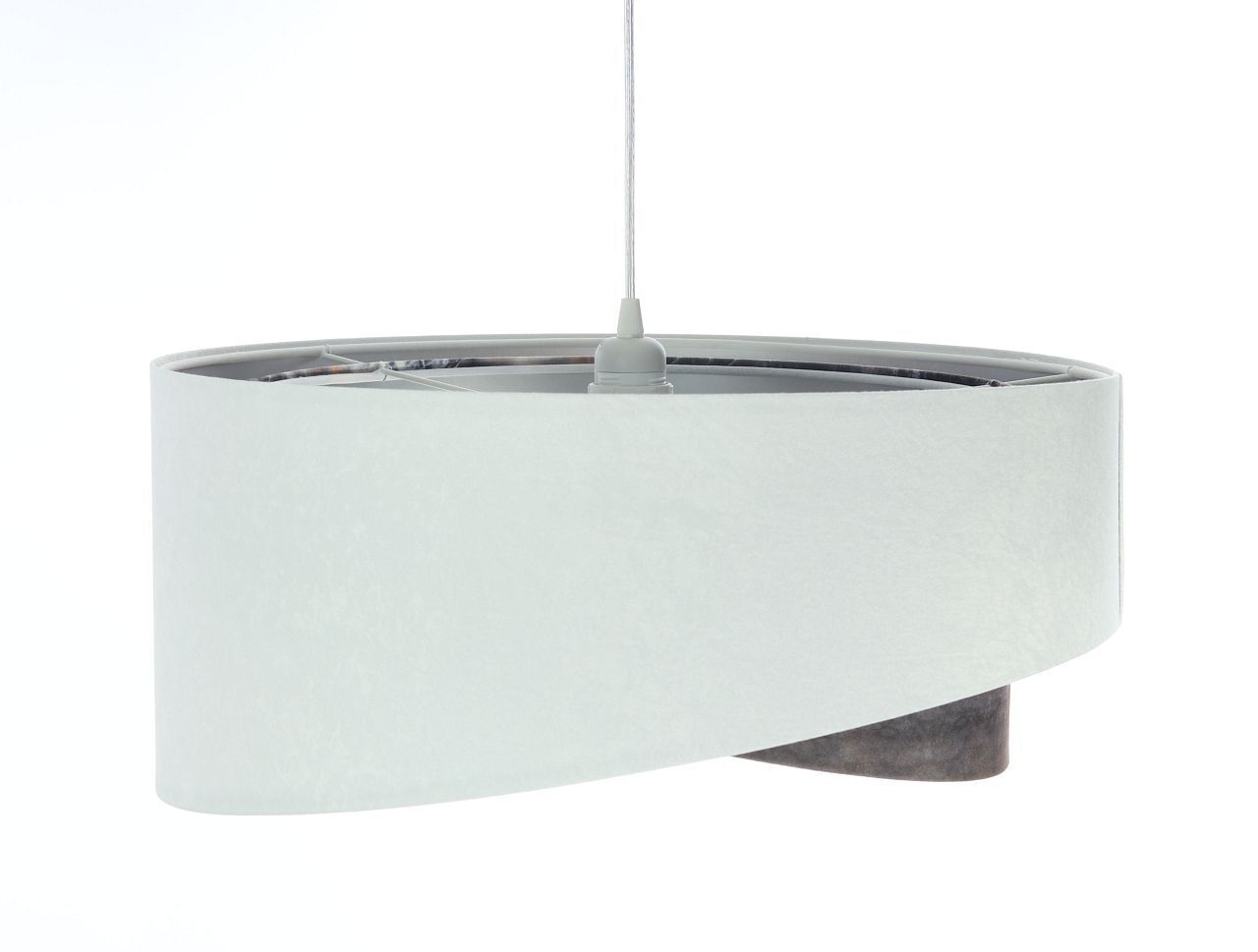 Pendelleuchte Wohnzimmer rund D: 50 cm Stoff Velours Optik