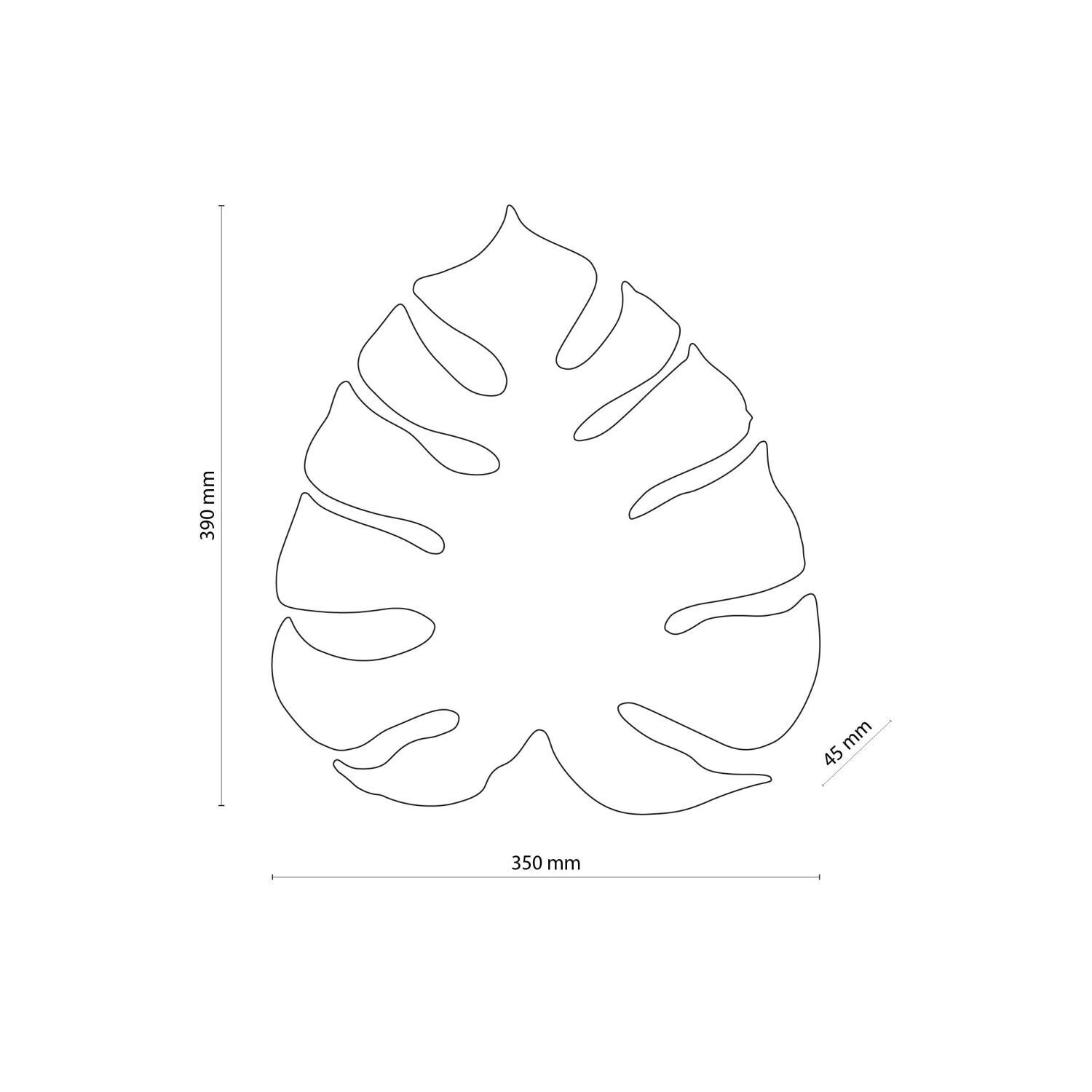 Dekorative Wandleuchte in Gold 39 cm hoch Blatt