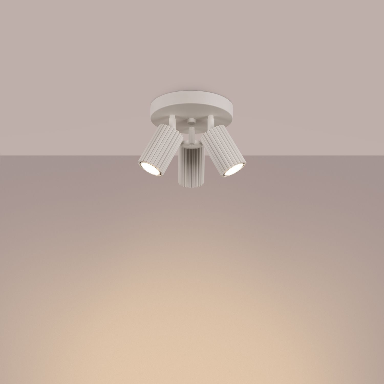 Deckenlampe Modern in Creme Ø 19,5 cm schwenkbar 3x GU10 Alu