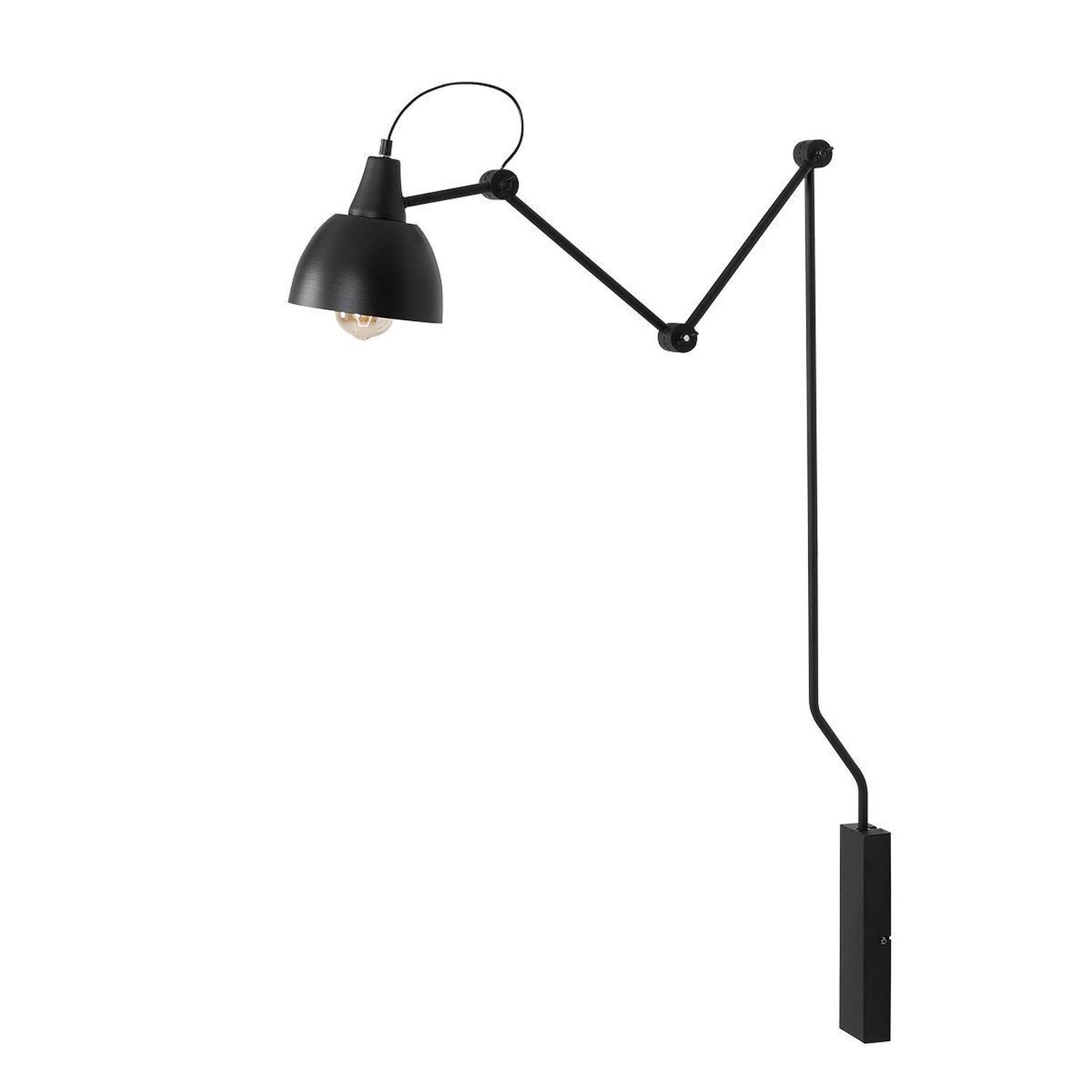 Verstellbare Wandlampe Schwarz Metall E27 Lesen