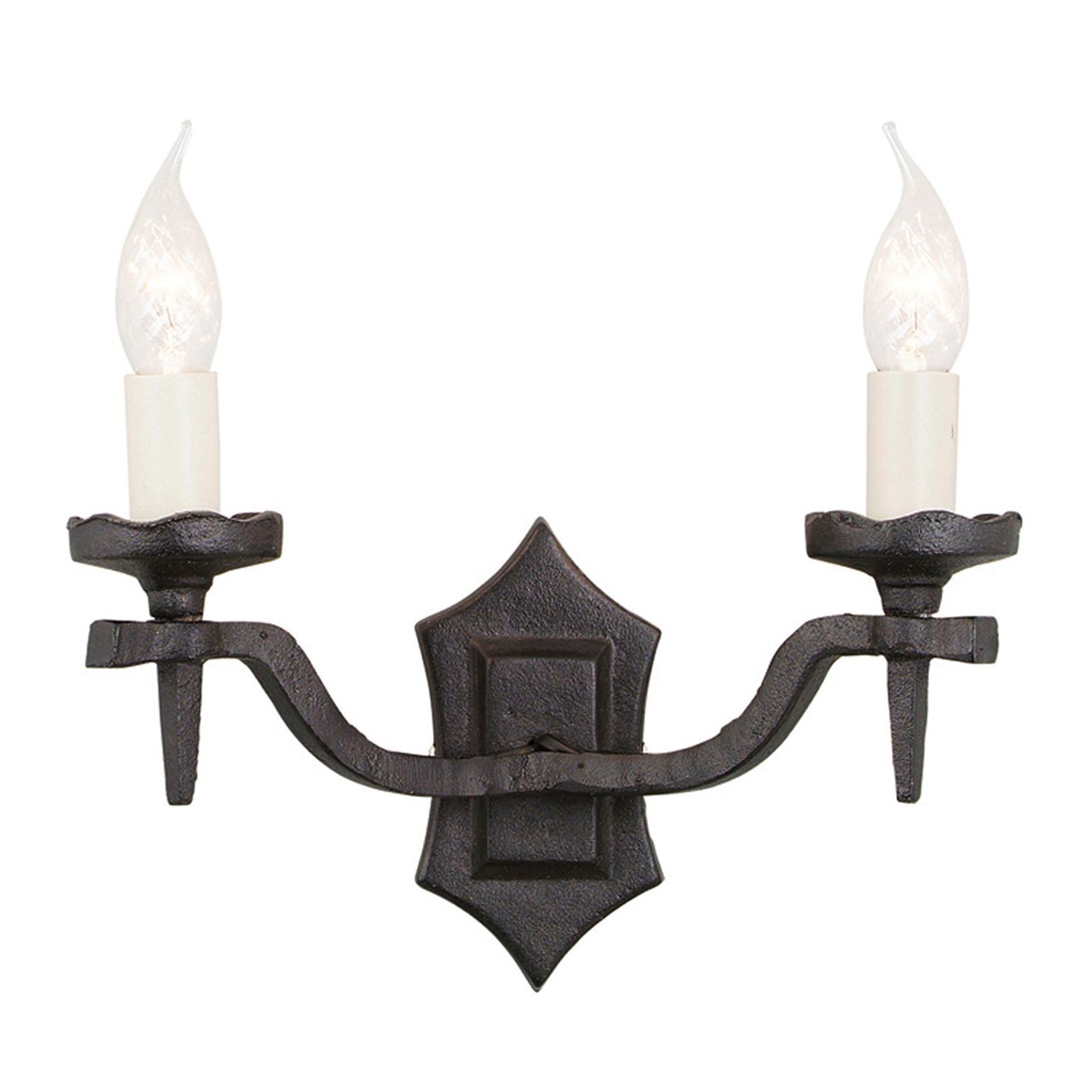 Schmiedeeisen Wandleuchter CAMELOT 5 Schwarz Lampe