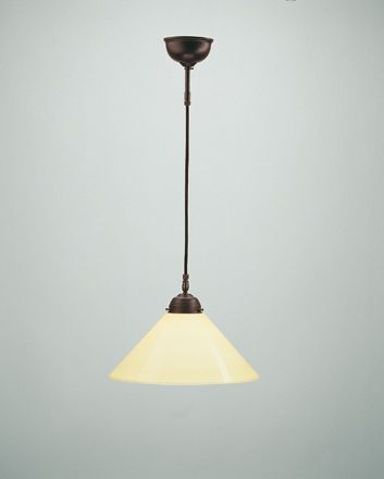 Hängeleuchte Antik Messing Glas Elfenbein E27 Ø30 cm
