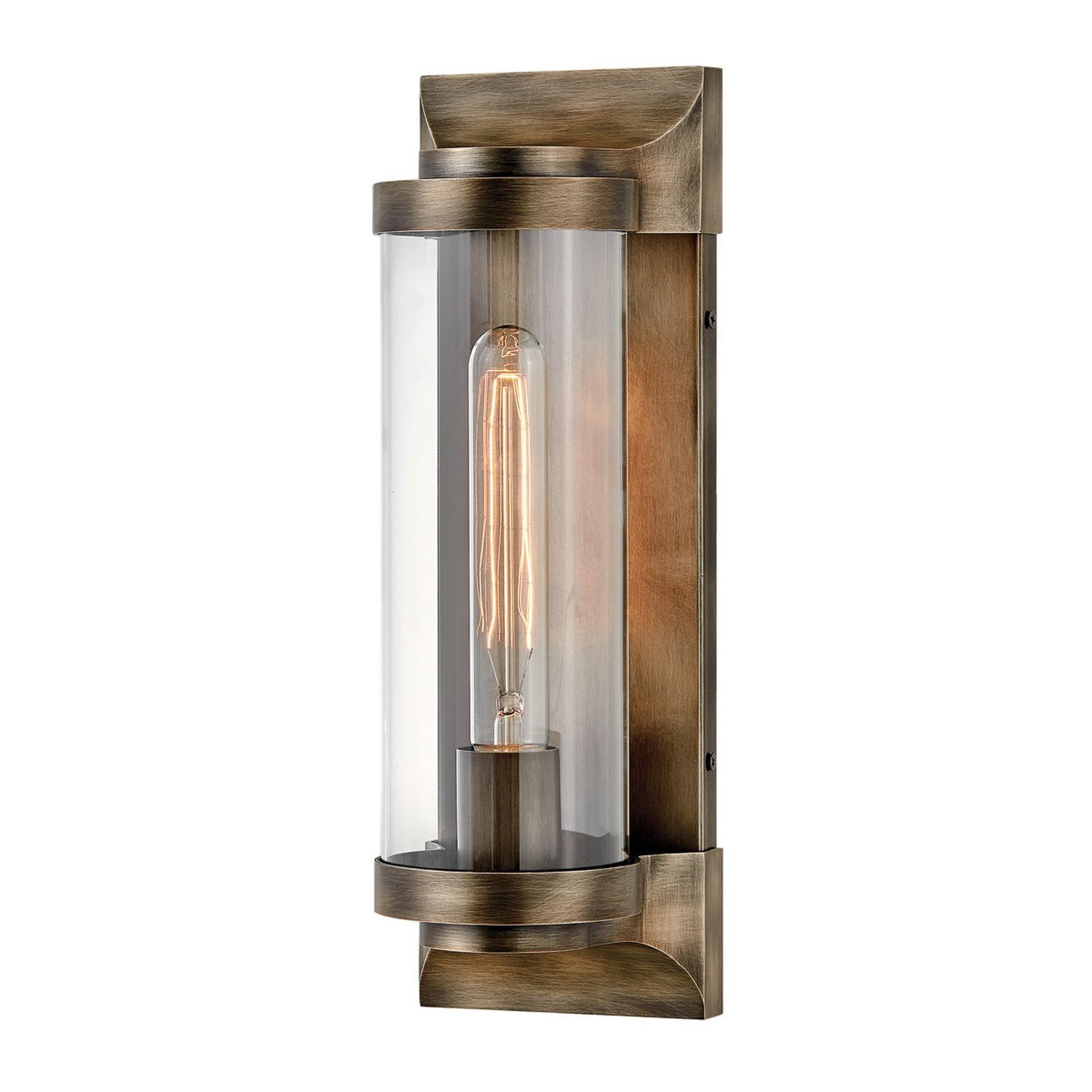 Außenwandlampe E27 IP44 35,6 cm hoch Aluminium Glas