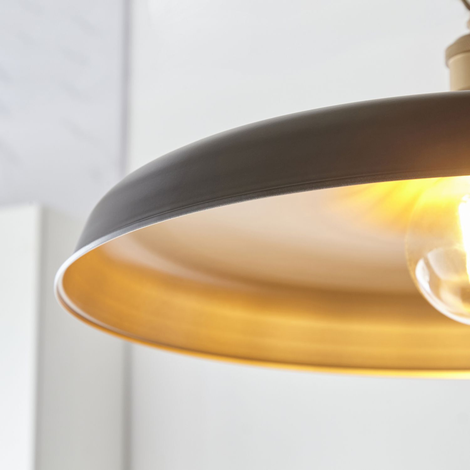 Hängeleuchte Schwarz Gold rund Ø 50 cm Metall E27 ADAM