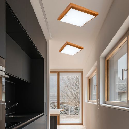 LED Deckenleuchte ERIN Holz vielseitig quadratisch