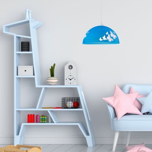 Kinderzimmerlampe THORLEY Blau rund Mädchen