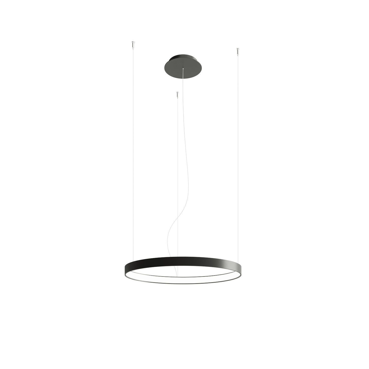 Ring Kronleuchter Metall Ø 55 cm Schwarz 4000 K LED