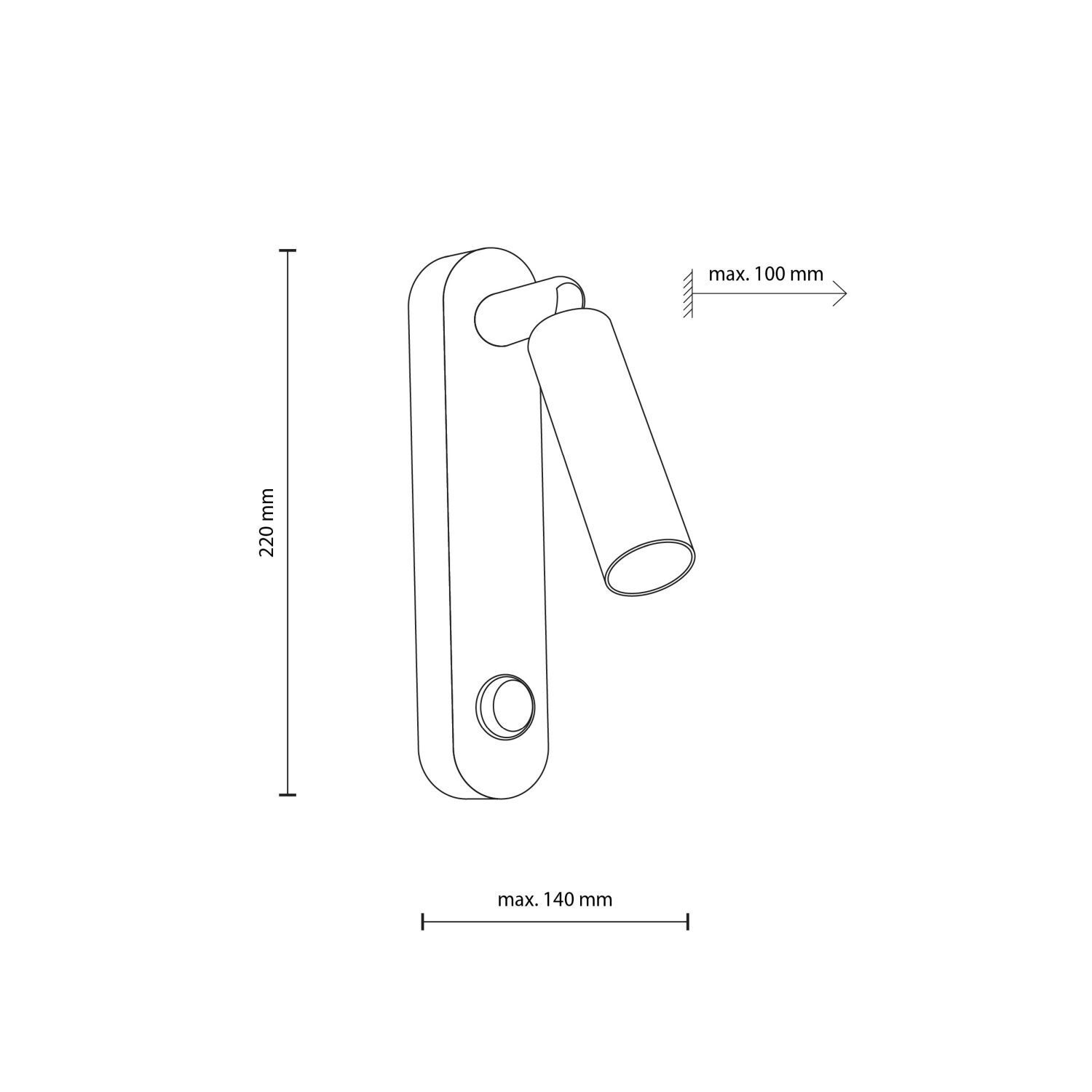 Wandleuchte mit Schalter H: 22 cm schwenkbar Weiß Metall G9