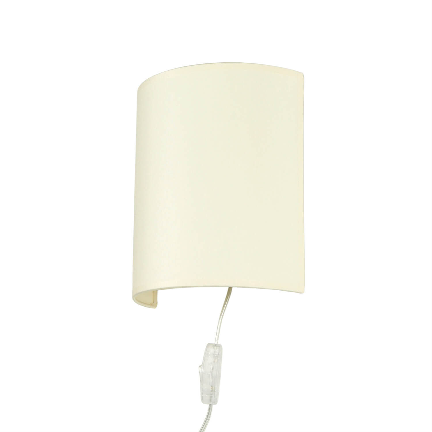 Stoff Wandleuchte mit Kabel Schalter Creme ALICE