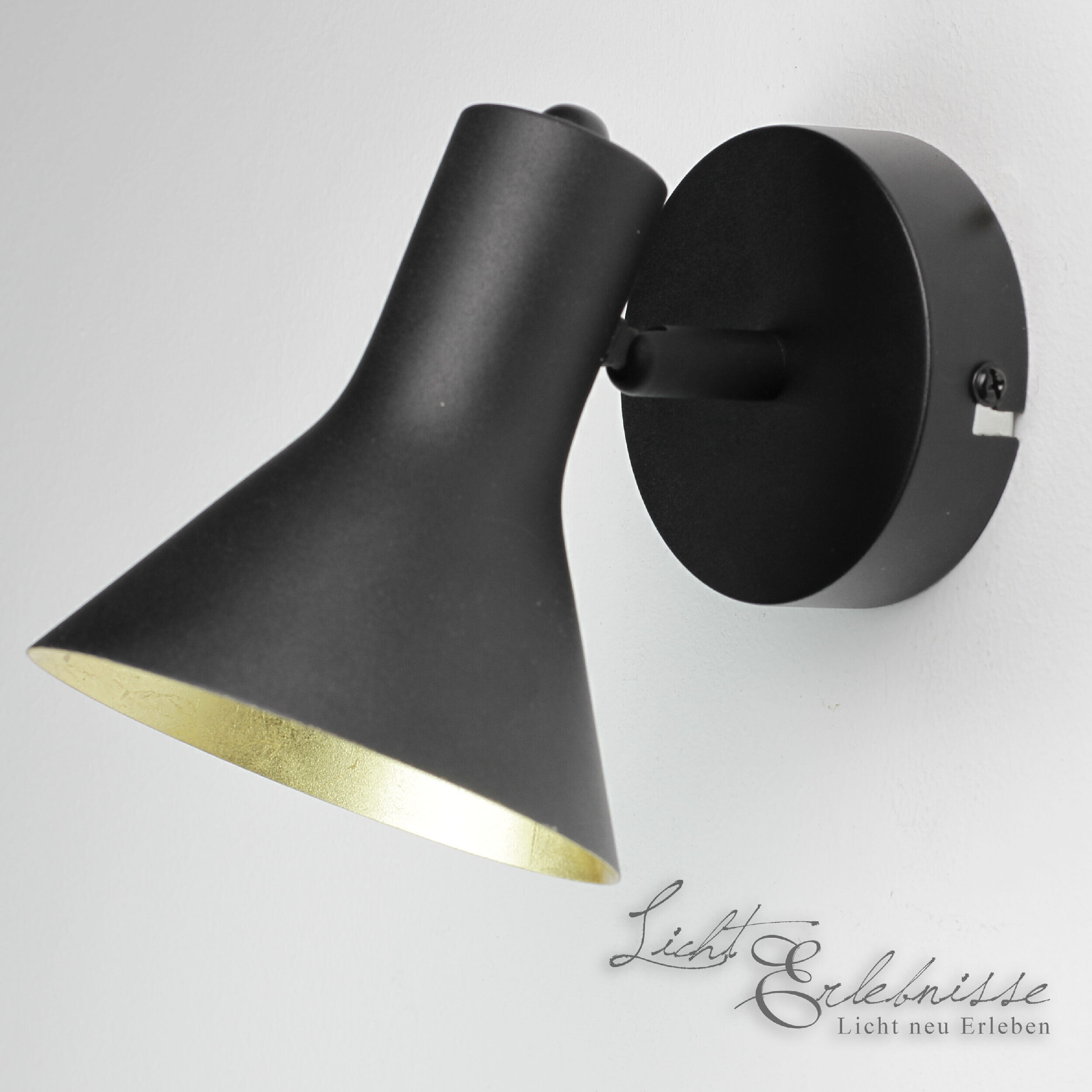 Wandlampe NINA in Schwarz Gold Antik