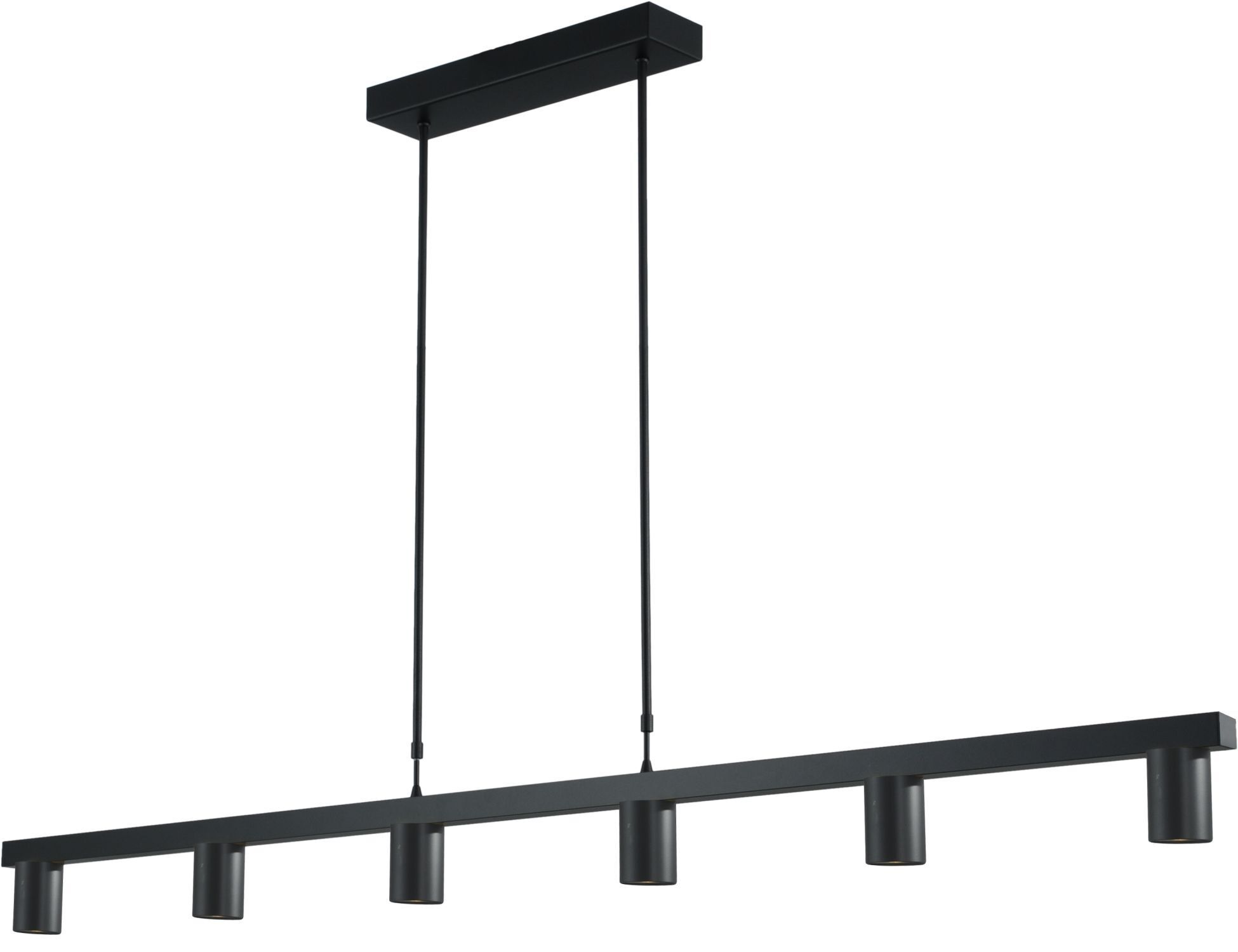 Schwarze Pendelleuchte Metall 6-flammig 160 cm