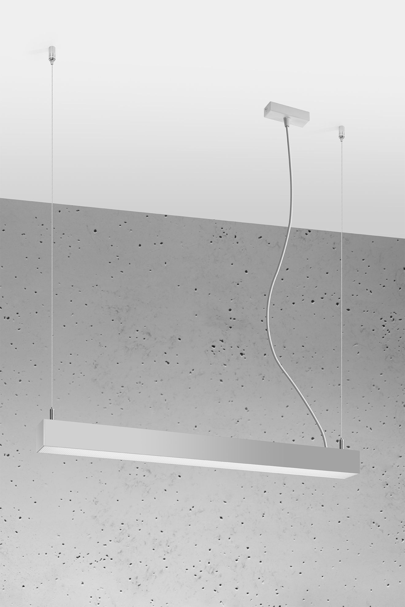 LED Hängelampe Metall Grau B: 67 cm 4000 K schmal