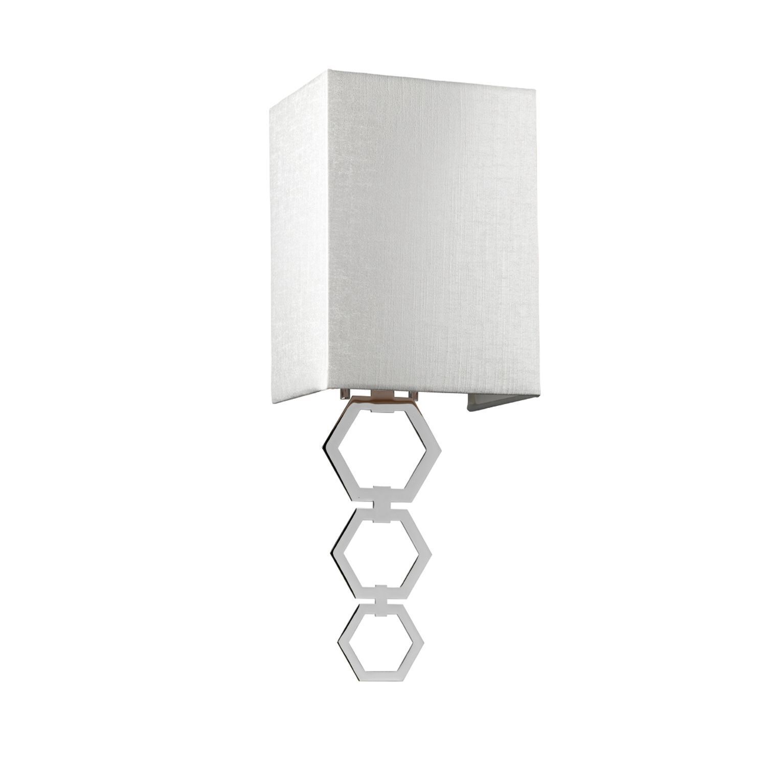 Wandlampe Creme Chrom Up Down E27 Stoff Metall Modern