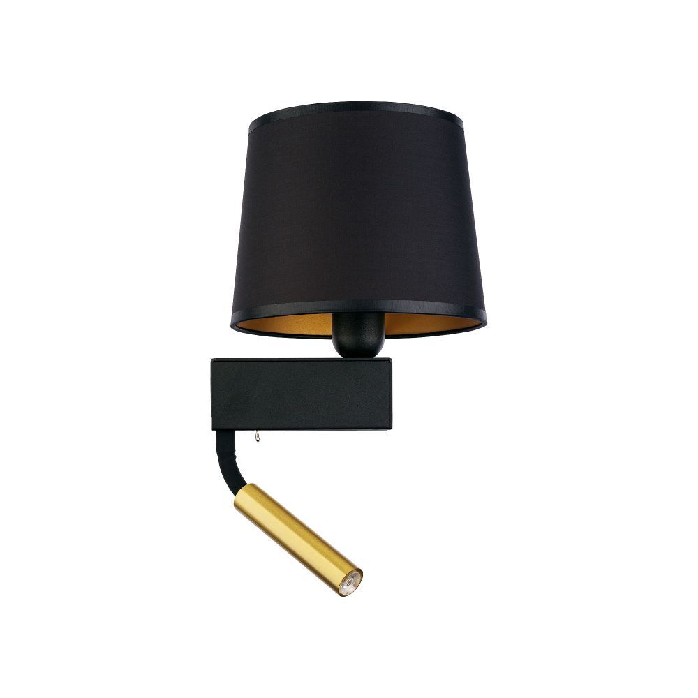 Wandleuchte mit Schalter Lesearm Schwarz Gold Modern