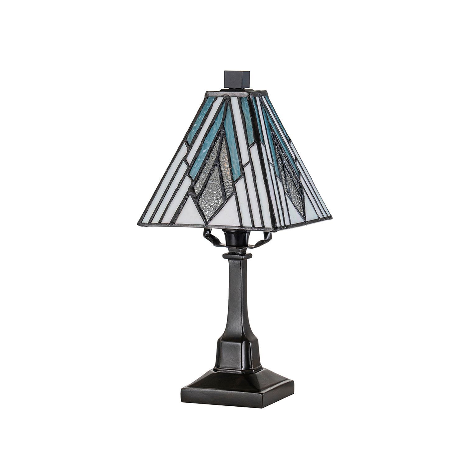 Tischlampe Tiffany Stil E27 Buntglas Metall klein H: 32 cm