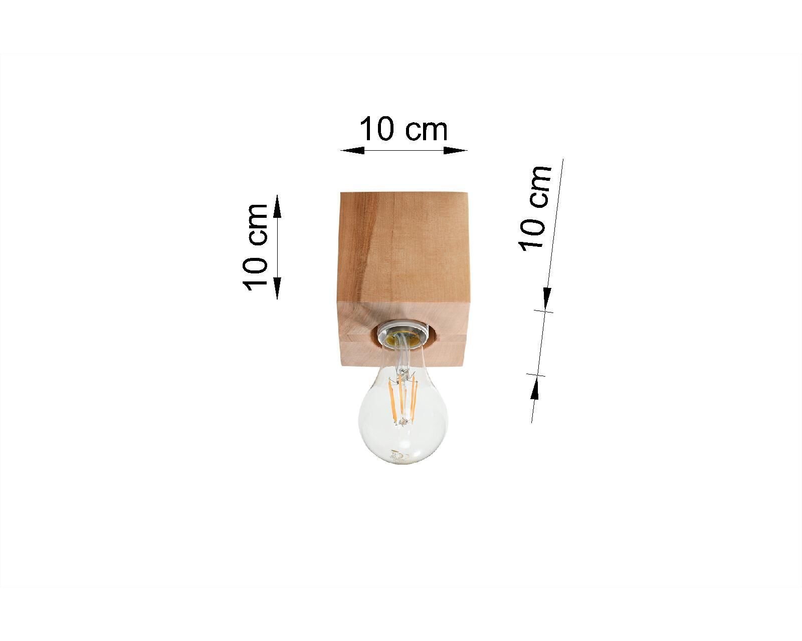 Spot Lampe Holz quadratisch B:10cm klein Modern kompakt