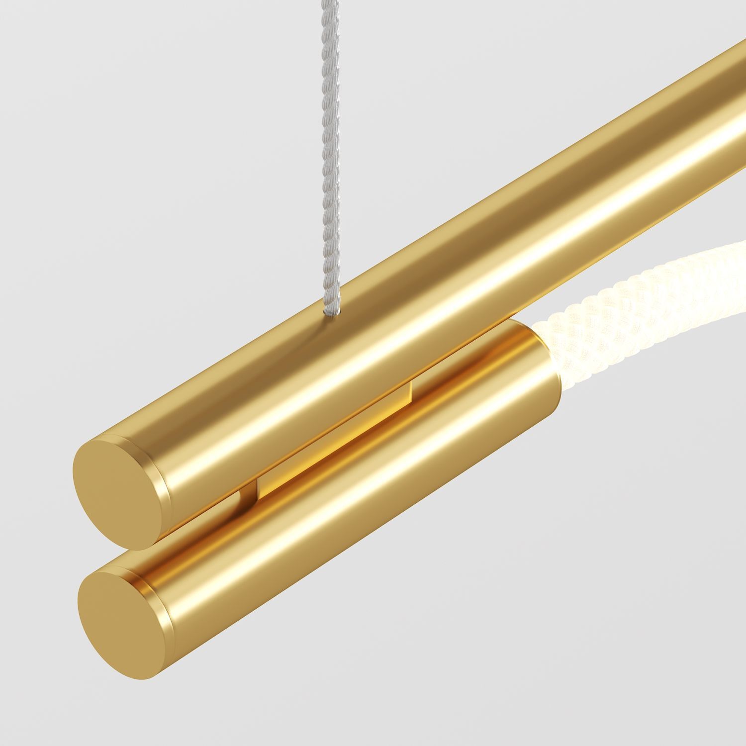 LED Hängeleuchte Aluminium in Gold Weiß länglich 910 lm