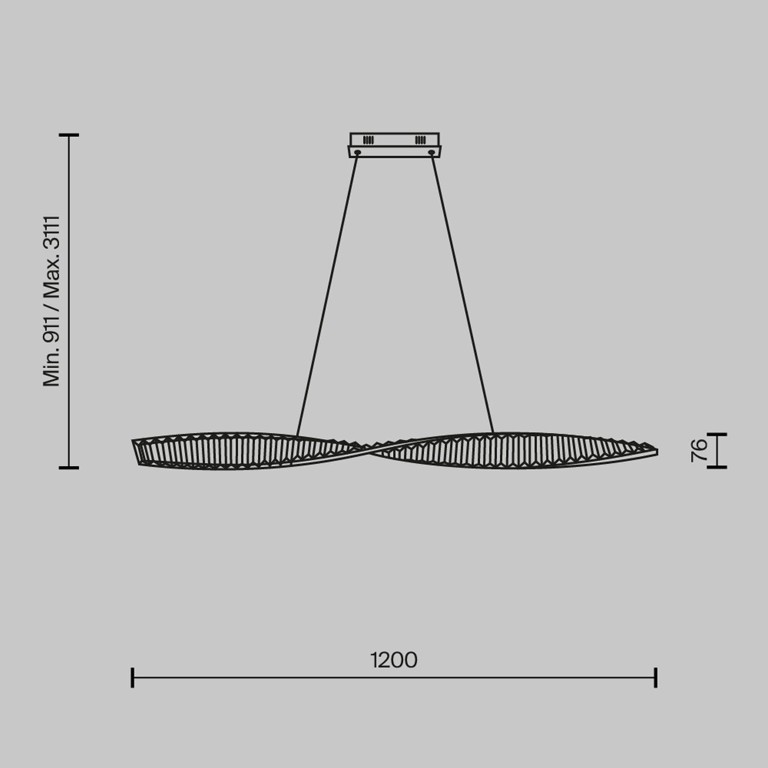 LED Hängelampe Metall H: max. 311,1 cm in Messing MAREN