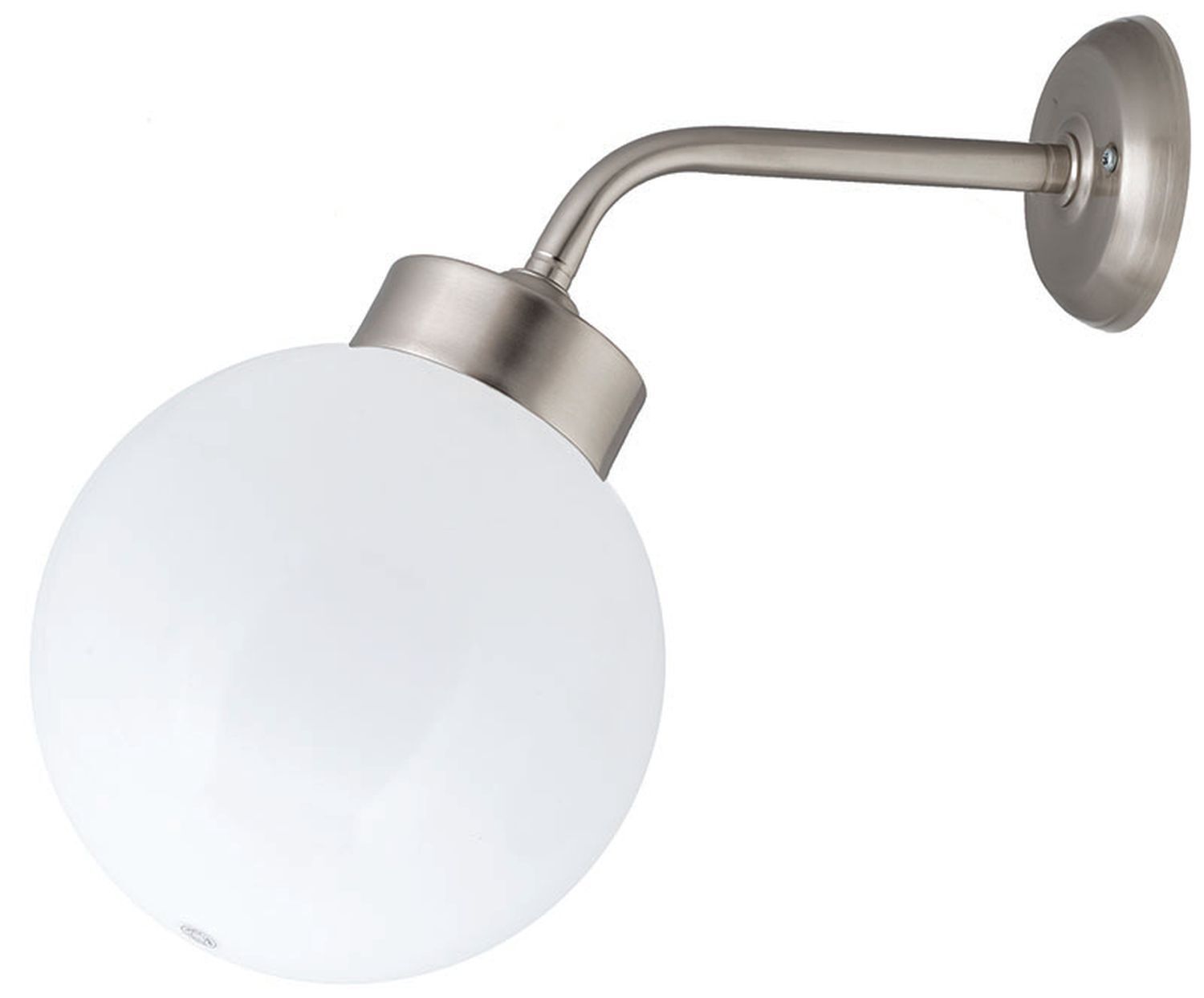 Wandlampe Außen Nickel Weiß Echt-Messing IP43 Hof