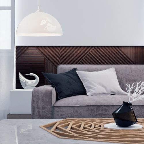 Pendelleuchte Grau Retro rund Esstisch Glas Lampe