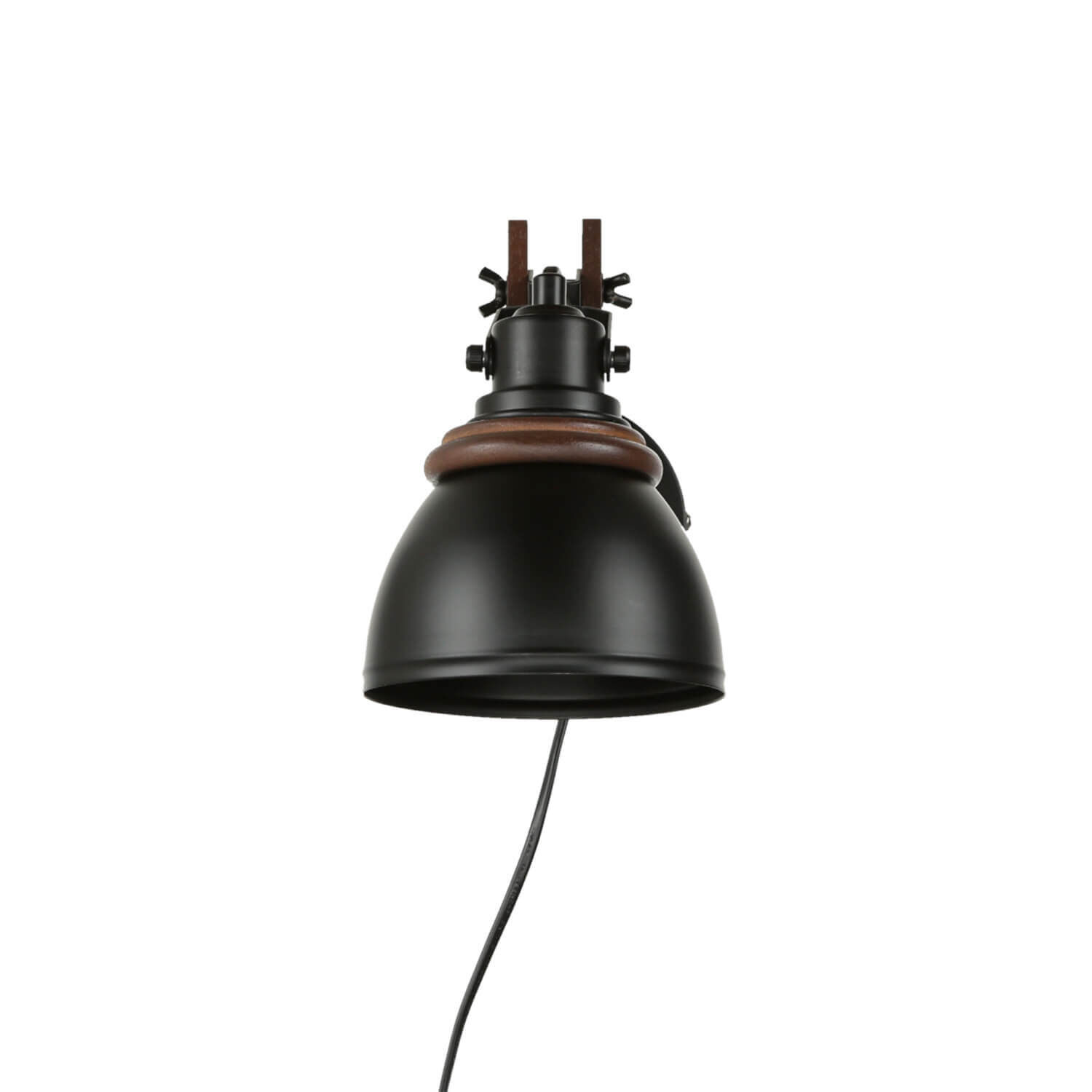 Wandlampe mit Stecker Kabel Holz Metall verstellbar