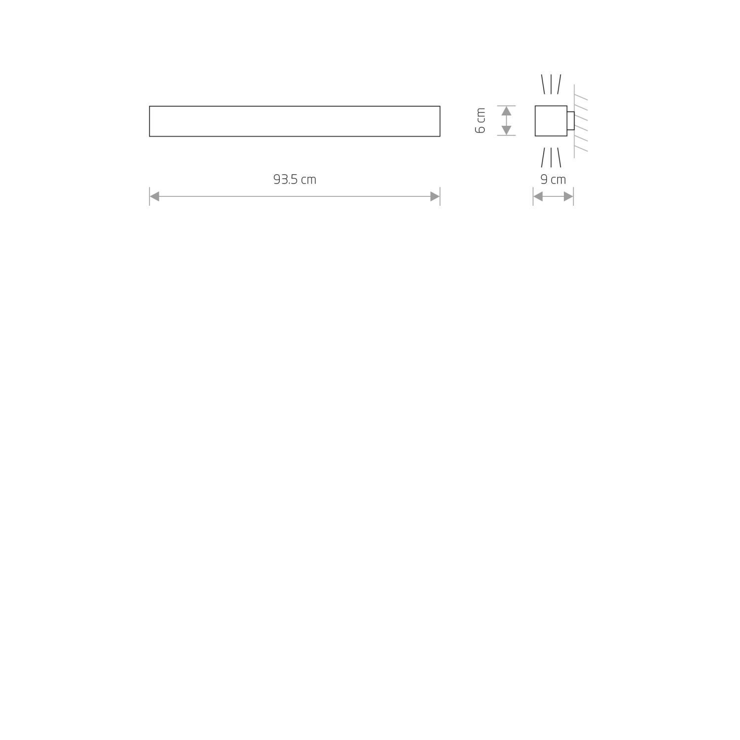 Wandleuchte Weiß Up Down T8 LED 3000 K 2300 lm Metall 93,5 cm