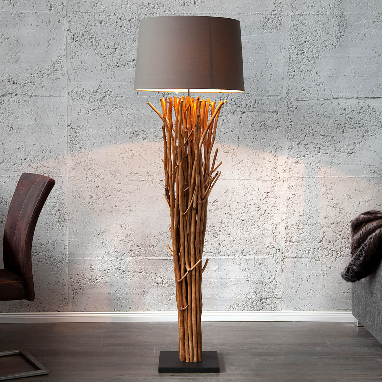 Eindrucksvolle Standlampe Modern 175cm Treibholz