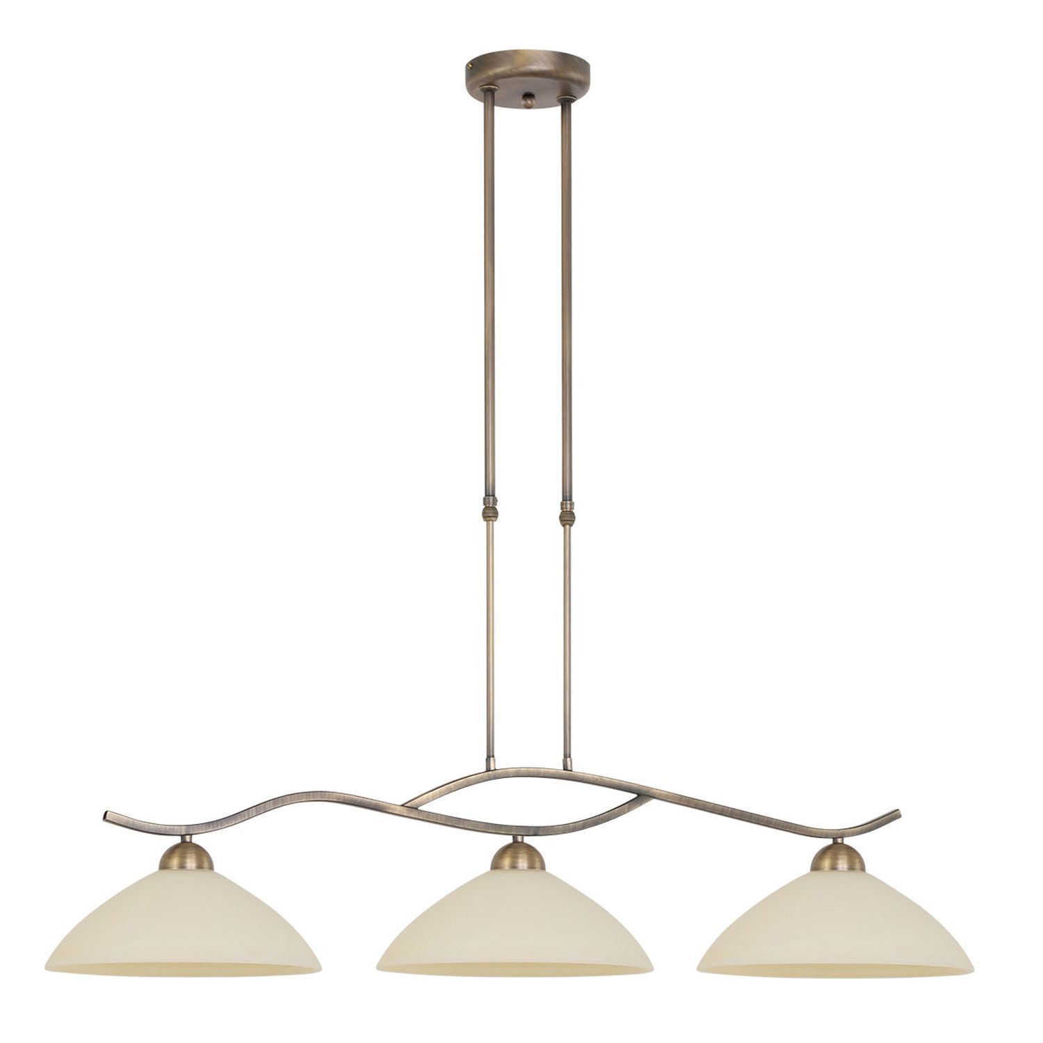 Deckenlampe Metall Glas in Bronze Creme 112 cm blendarm