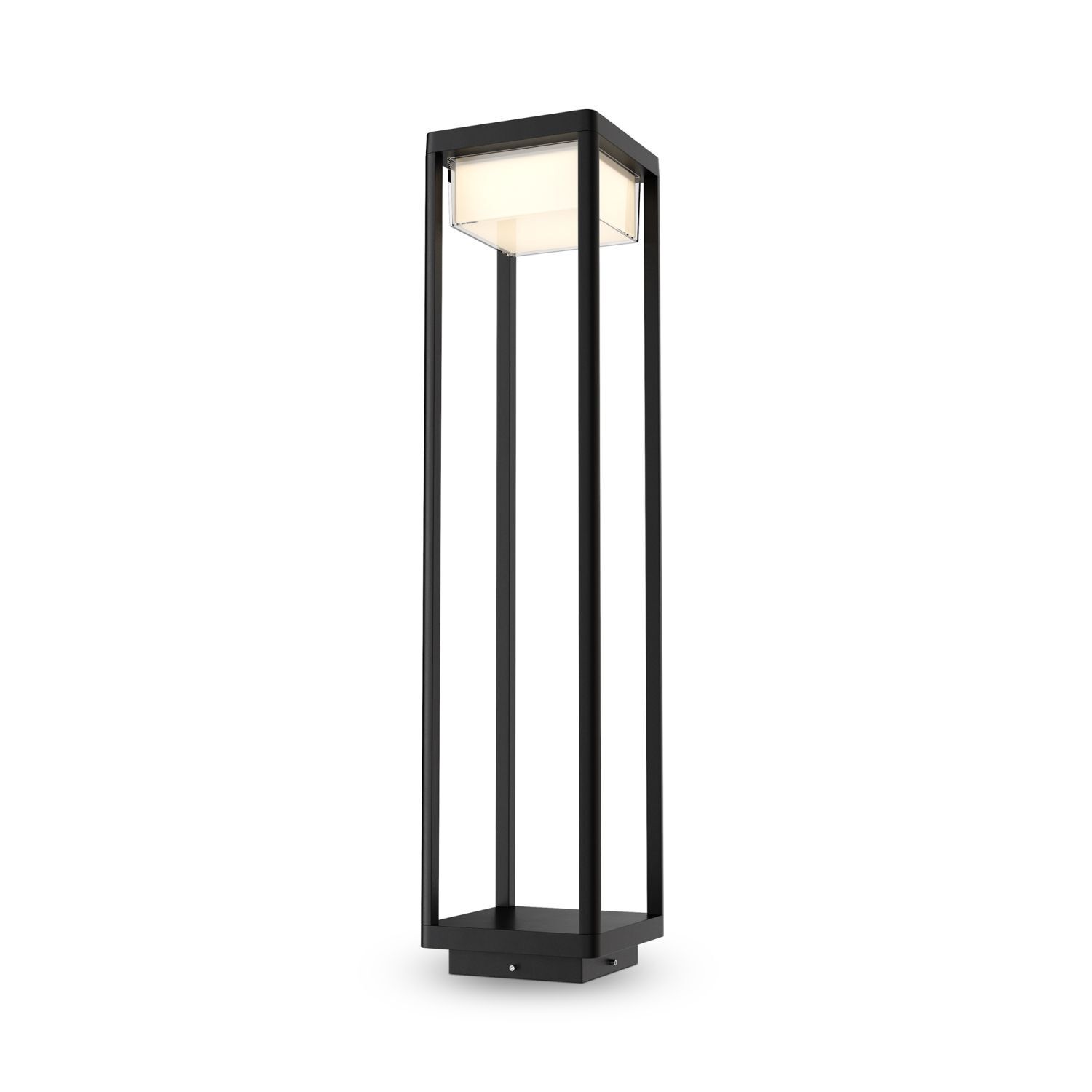 LED Stehleuchte außen Aluminium Glas IP65 80 cm hoch